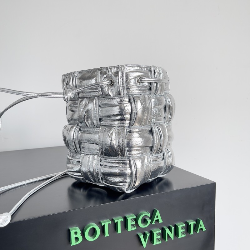 Plisse Intreccio Cassette Bucket Crossbody Bag(18*14*14cm)-079