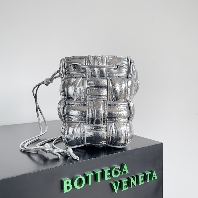 Plisse Intreccio Cassette Bucket Crossbody Bag(18*14*14cm)-079