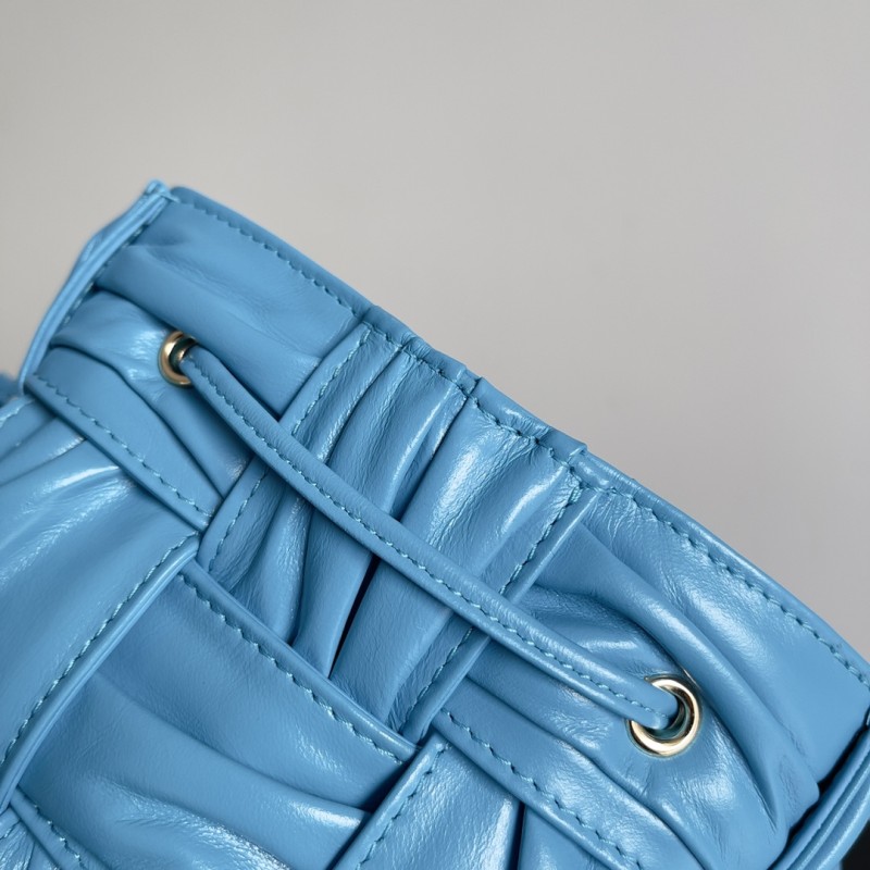 Plisse Intreccio Cassette Bucket Crossbody Bag(18*14*14cm)-079