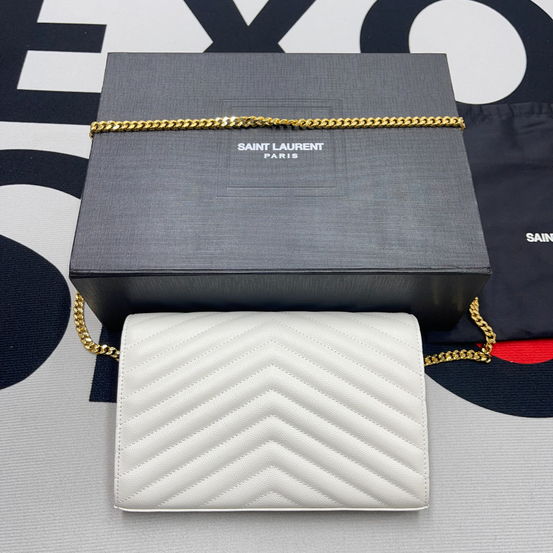 Classic CASSANDRE Chain Wallet in Grain de Poudre Leather(22.5*14*4cm)-006