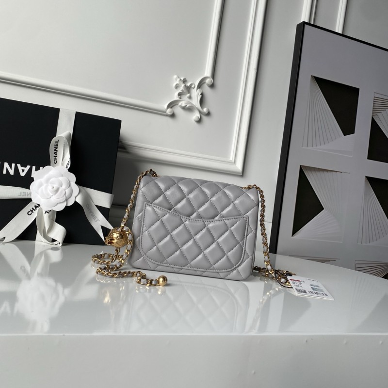 25C Mini Classic Flap Bag with Pearl Crush “17cm”-036 =AS1786