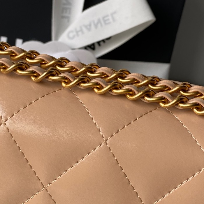 24C Medium Flap Bag with Adjustable Ball Chain “22x14.5x8cm”-007 =AS2649