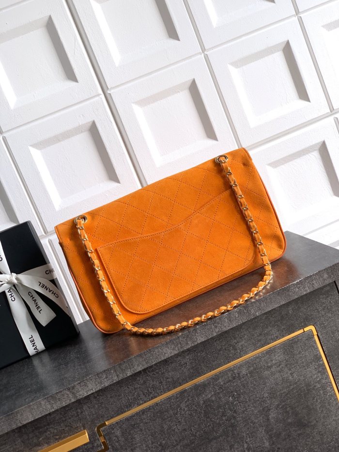 26ss Matthieu Blazy Large Vintage Suede Flap Bag “33x18x8cm”-009 =01113
