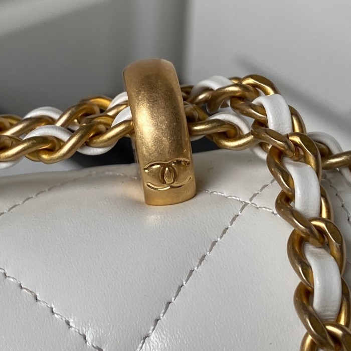 24C Small Flap Bag with Adjustable Double Ball Chain “12x19x8cm”-086 =AS2615