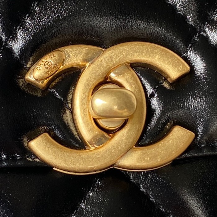 24C Small Flap Bag with Adjustable Double Ball Chain “12x19x8cm”-086 =AS2615