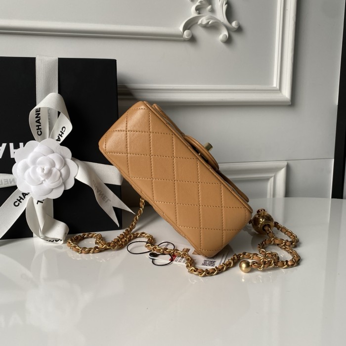 25C Mini Classic Flap Bag with Pearl Crush “17cm”-036 =AS1786