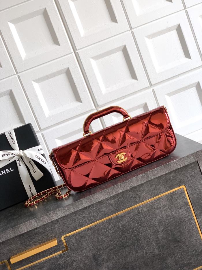 25K Metallic Red Long Handle Flap “12x29x5cm”-057 =AS6354