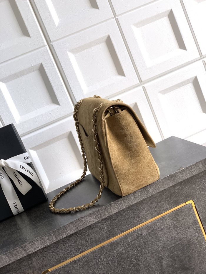 26ss Matthieu Blazy Large Vintage Suede Flap Bag “33x18x8cm”-009 =01113