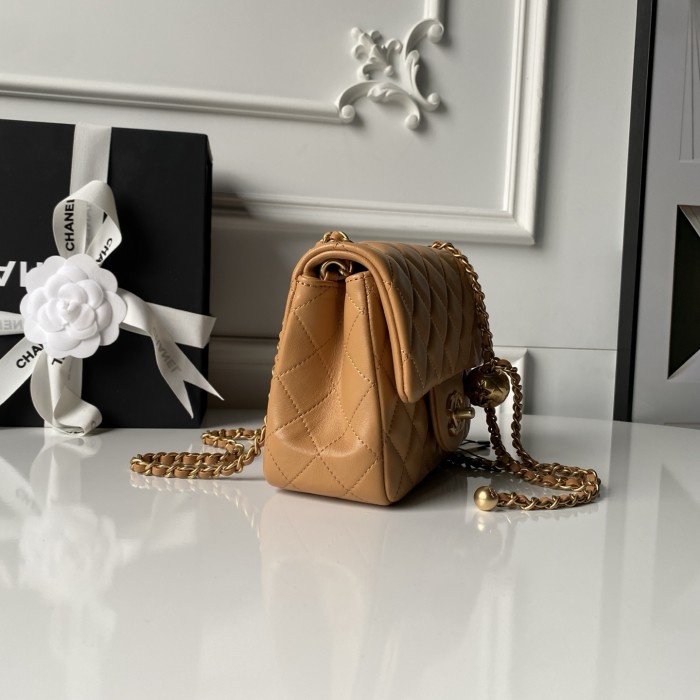 25C Mini Classic Flap Bag with Pearl Crush “17cm”-036 =AS1786