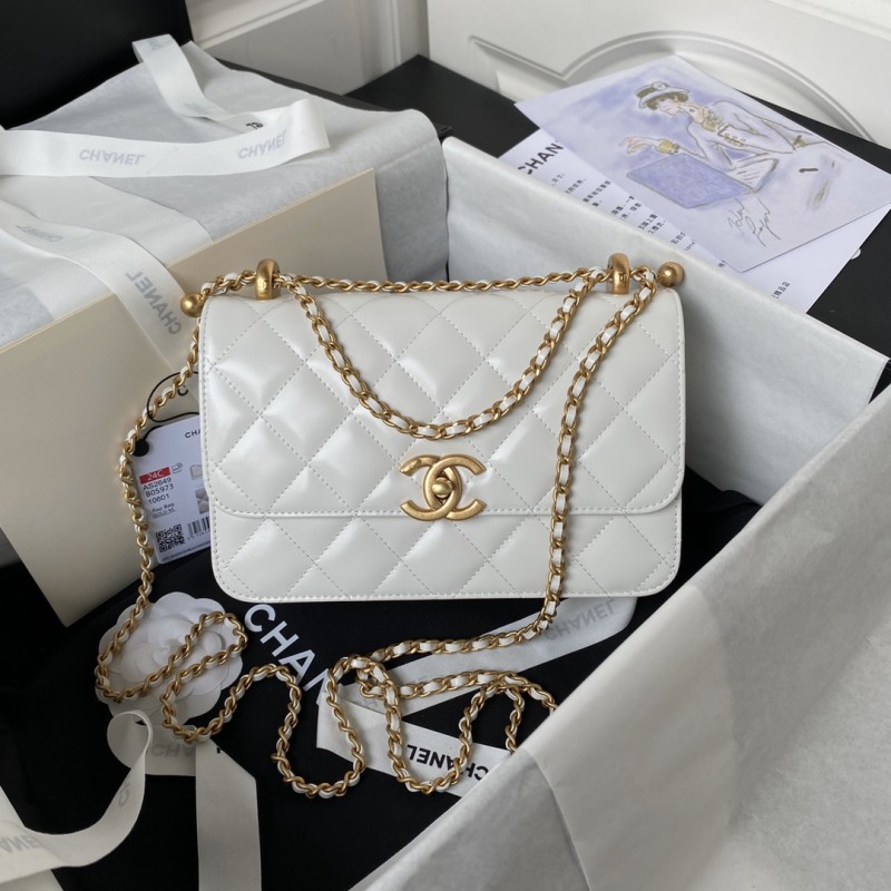 24C Medium Flap Bag with Adjustable Ball Chain “22x14.5x8cm”-007 =AS2649