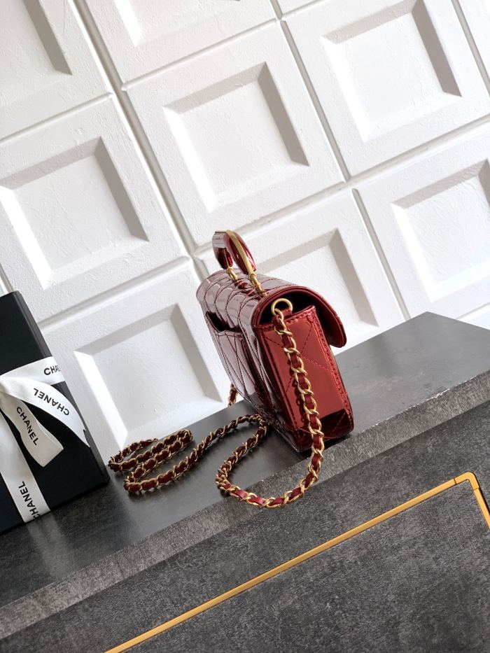 25K Metallic Red Long Handle Flap “12x29x5cm”-057 =AS6354