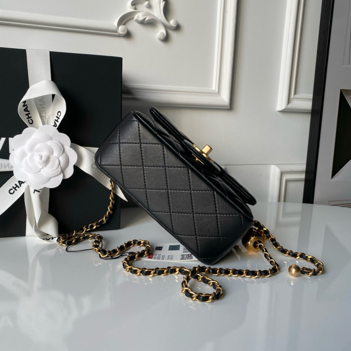 25C Mini Classic Flap Bag with Pearl Crush “17cm”-036 =AS1786