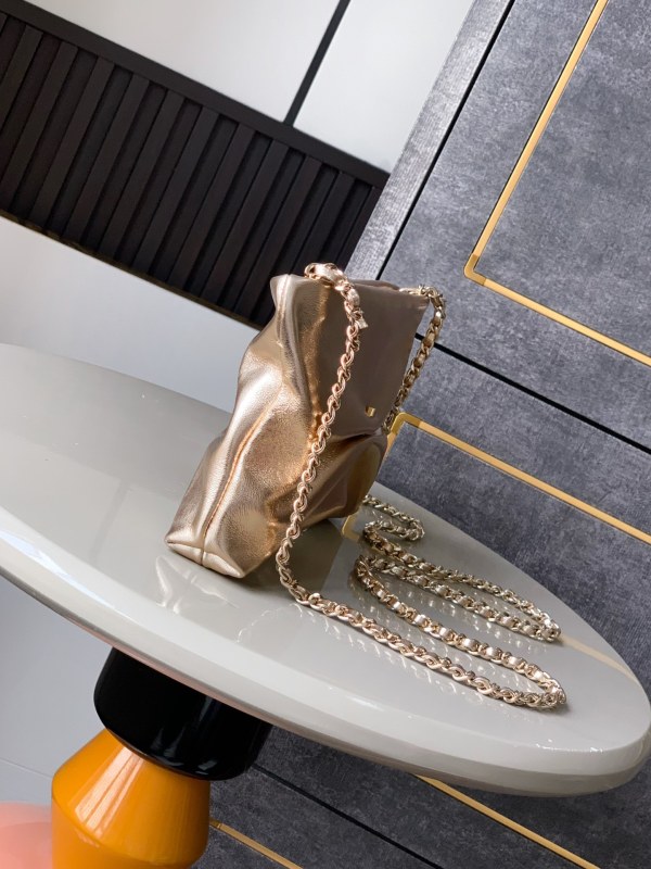 Pearl Ruched Clutch “14x24x5cm”-055 =5861