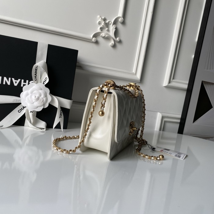 24C Medium Flap Bag with Adjustable Ball Chain “22x14.5x8cm”-007 =AS2649