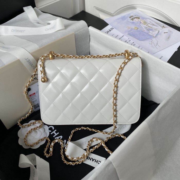 24C Medium Flap Bag with Adjustable Ball Chain “22x14.5x8cm”-007 =AS2649