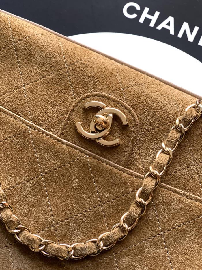 26ss Matthieu Blazy Large Vintage Suede Flap Bag “33x18x8cm”-009 =01113