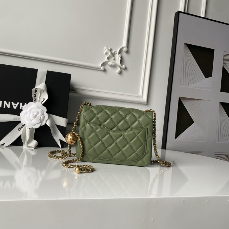 25C Mini Classic Flap Bag with Pearl Crush “17cm”-036 =AS1786