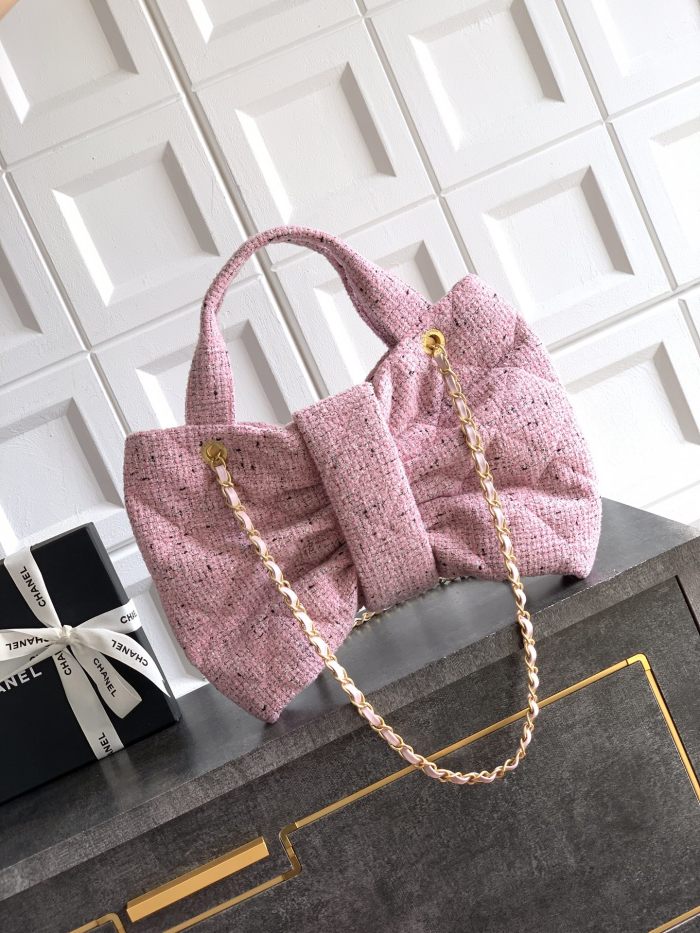 Pink Tweed Bow Bag “29x38x5cm”-007 =AS5851