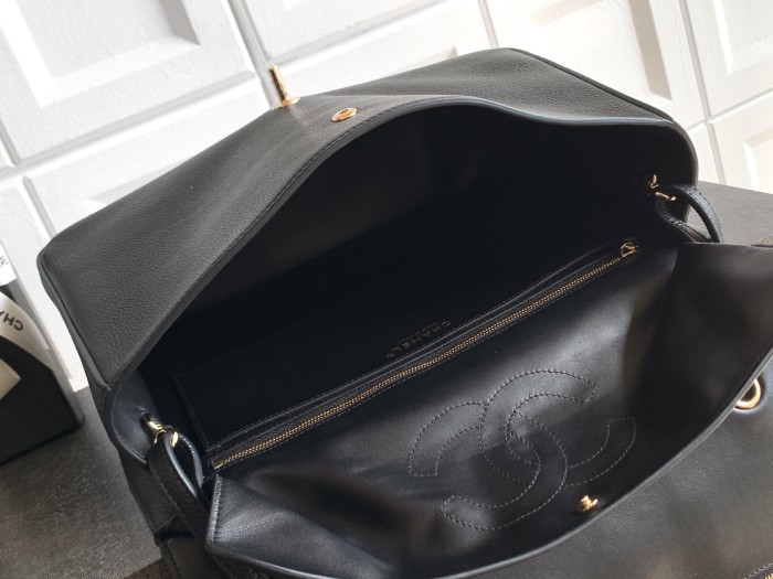 Vintage Black Caviar Single Flap Bag 33x23x11cm -059 =