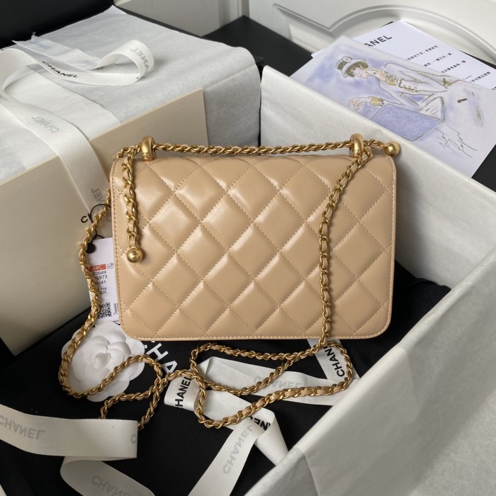 24C Medium Flap Bag with Adjustable Ball Chain “22x14.5x8cm”-007 =AS2649