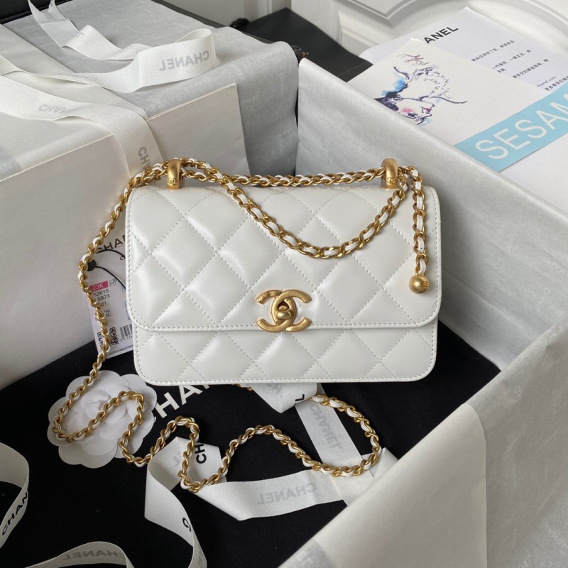 24C Small Flap Bag with Adjustable Double Ball Chain “12x19x8cm”-086 =AS2615