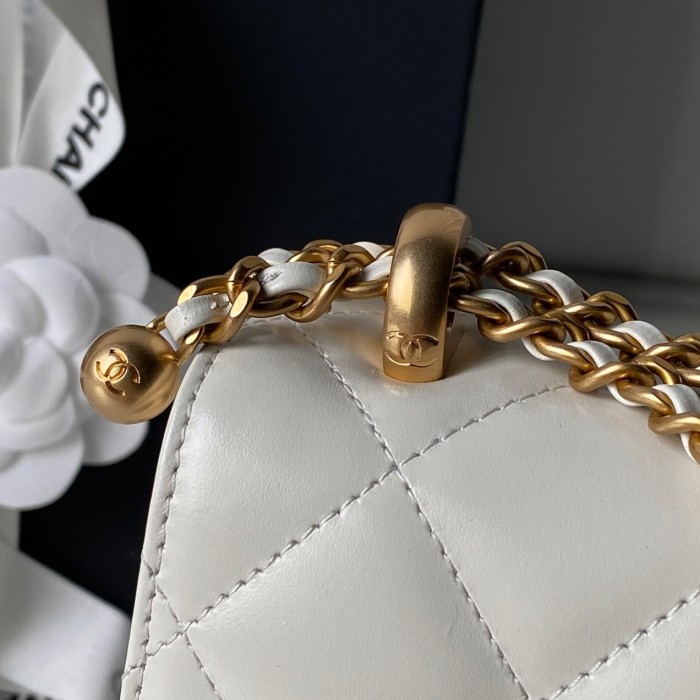 24C Medium Flap Bag with Adjustable Ball Chain “22x14.5x8cm”-007 =AS2649
