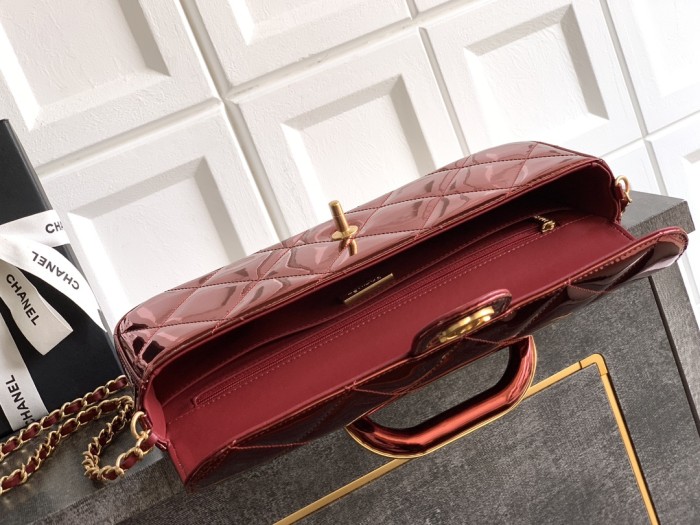 25K Metallic Red Long Handle Flap “12x29x5cm”-057 =AS6354