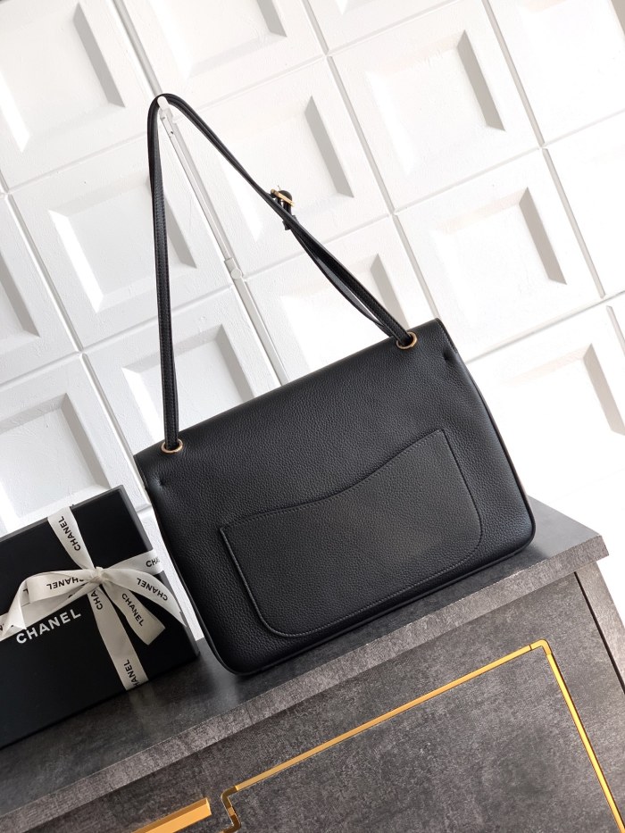 Vintage Black Caviar Single Flap Bag 33x23x11cm -059 =