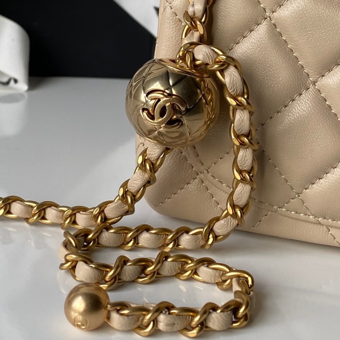 25C Mini Classic Flap Bag with Pearl Crush “17cm”-036 =AS1786