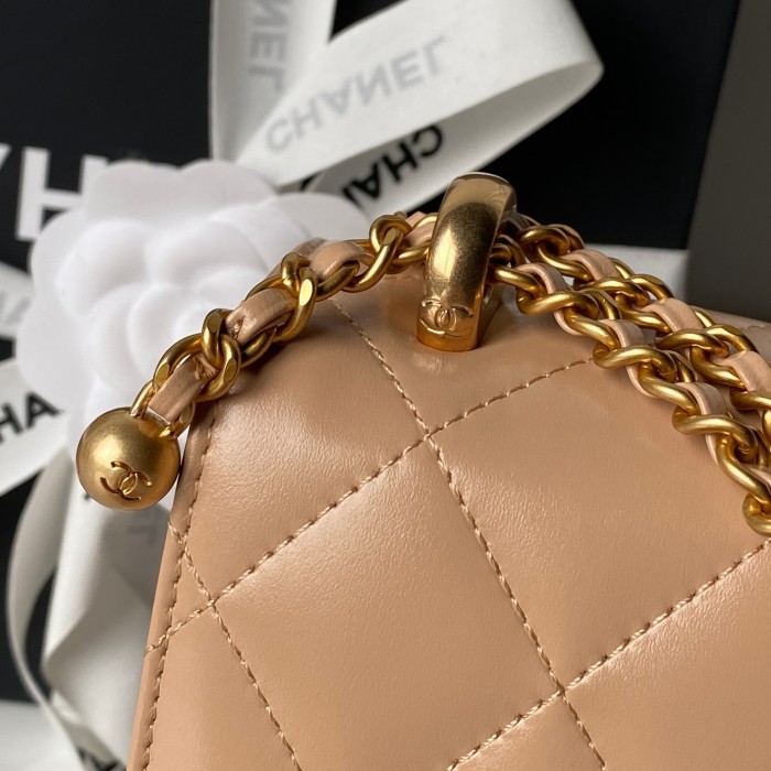 24C Medium Flap Bag with Adjustable Ball Chain “22x14.5x8cm”-007 =AS2649