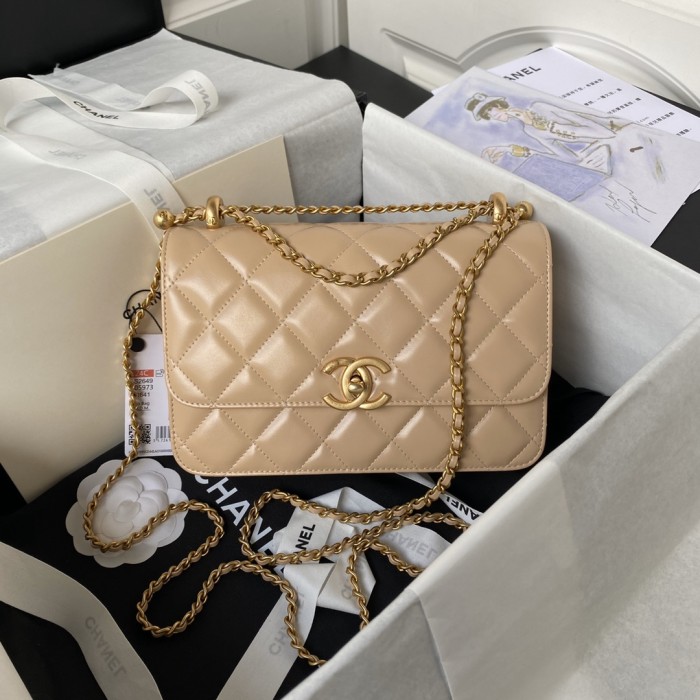 24C Medium Flap Bag with Adjustable Ball Chain “22x14.5x8cm”-007 =AS2649