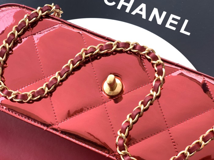 25K Metallic Red Long Handle Flap “12x29x5cm”-057 =AS6354
