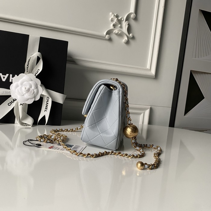 25C Mini Classic Flap Bag with Pearl Crush “17cm”-036 =AS1786