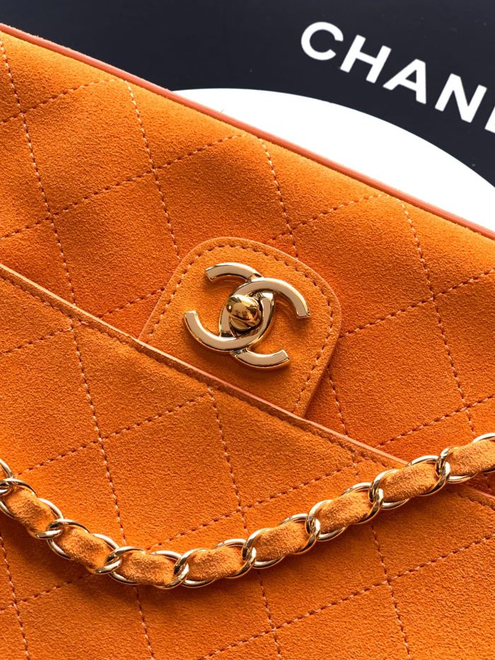 26ss Matthieu Blazy Large Vintage Suede Flap Bag “33x18x8cm”-009 =01113