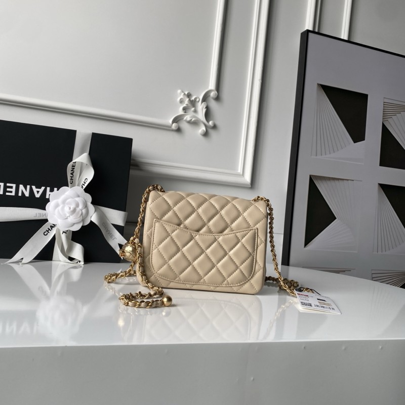 25C Mini Classic Flap Bag with Pearl Crush “17cm”-036 =AS1786