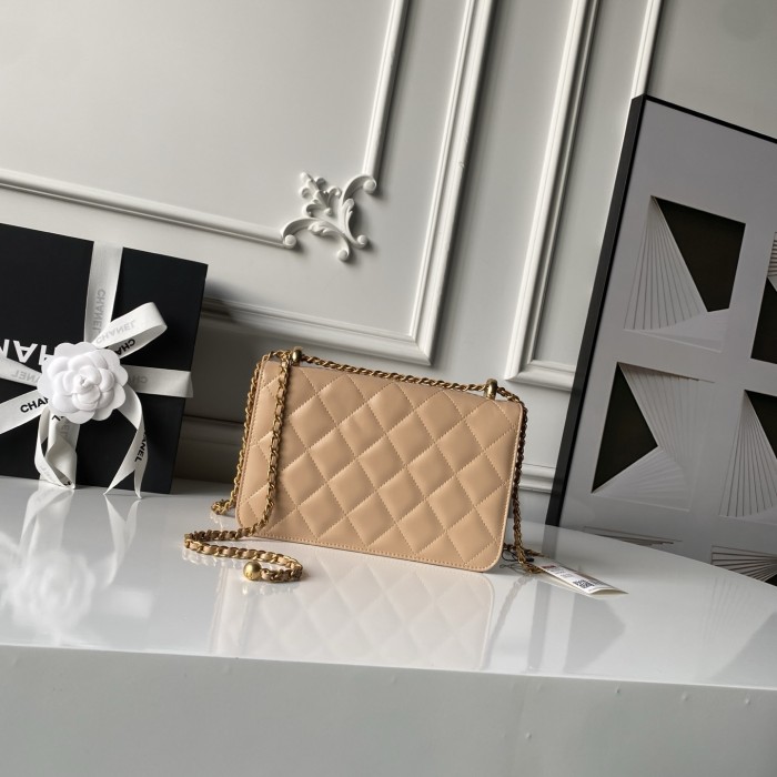 24C Medium Flap Bag with Adjustable Ball Chain “22x14.5x8cm”-007 =AS2649