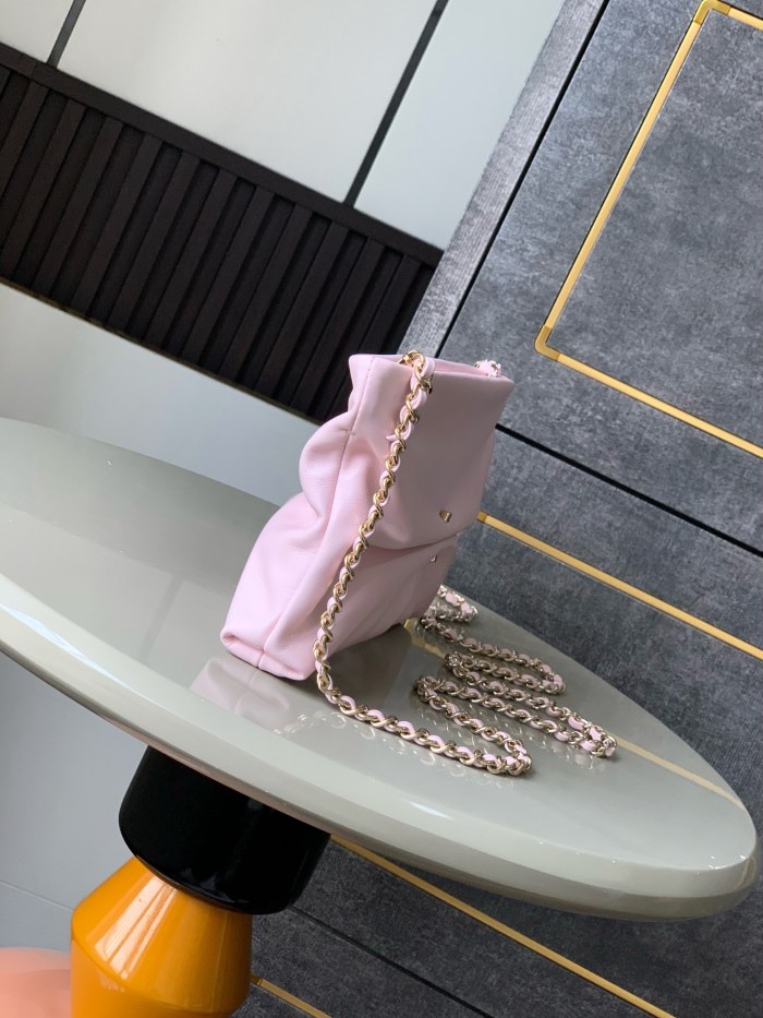 Pearl Ruched Clutch “14x24x5cm”-055 =5861