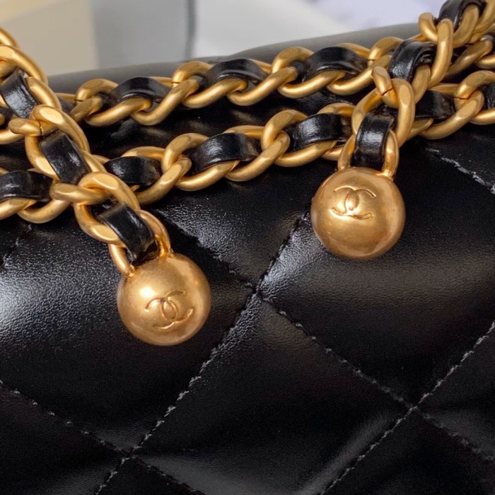 24C Medium Flap Bag with Adjustable Ball Chain “22x14.5x8cm”-007 =AS2649