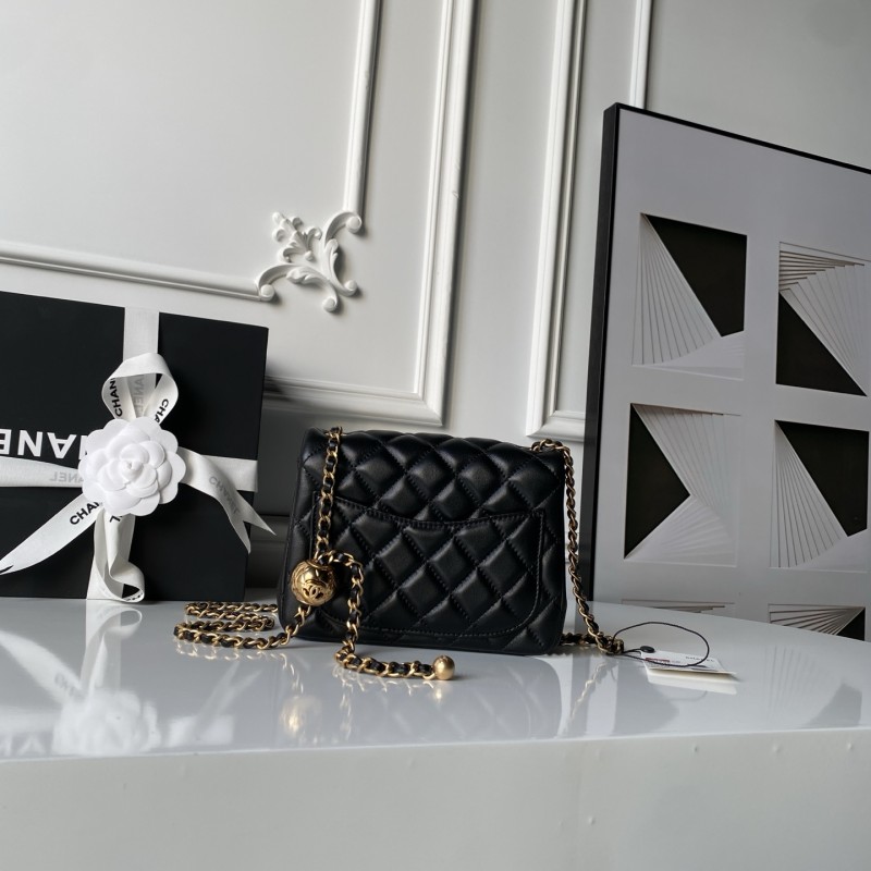 25C Mini Classic Flap Bag with Pearl Crush “17cm”-036 =AS1786