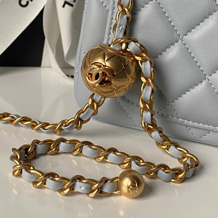 25C Mini Classic Flap Bag with Pearl Crush “17cm”-036 =AS1786