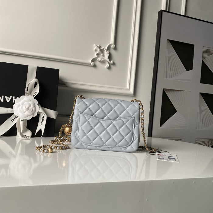 25C Mini Classic Flap Bag with Pearl Crush “17cm”-036 =AS1786