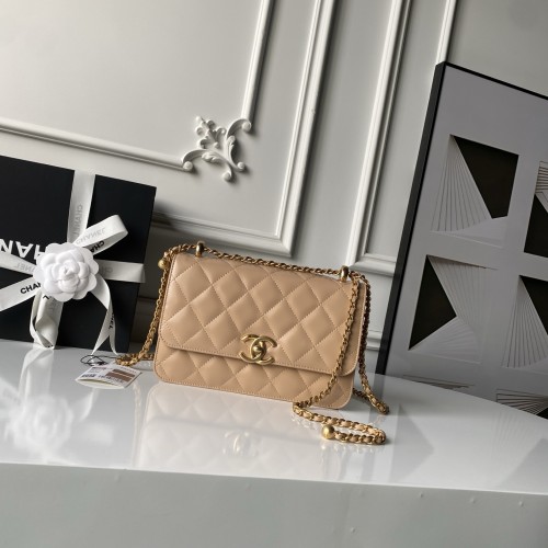 24C Medium Flap Bag with Adjustable Ball Chain “22x14.5x8cm”-007 =AS2649