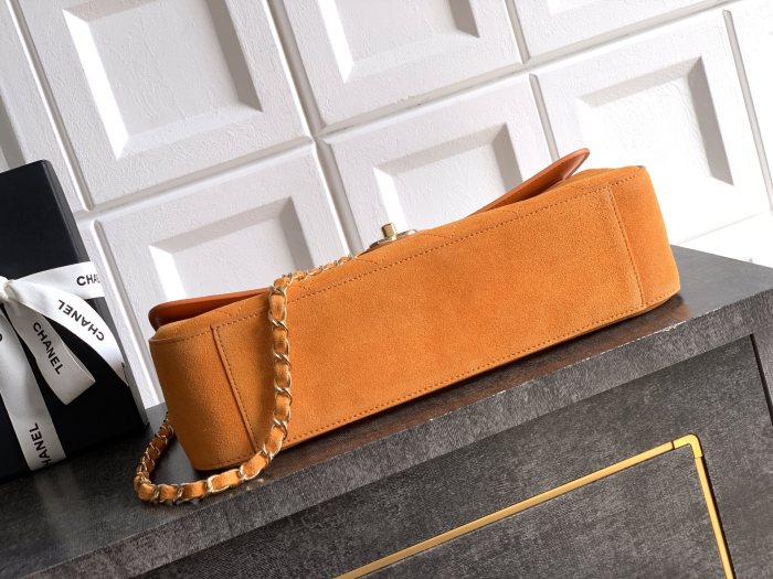 26ss Matthieu Blazy Large Vintage Suede Flap Bag “33x18x8cm”-009 =01113
