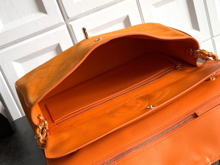 26ss Matthieu Blazy Large Vintage Suede Flap Bag “33x18x8cm”-009 =01113