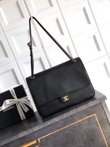 Vintage Black Caviar Single Flap Bag 33x23x11cm -059 =
