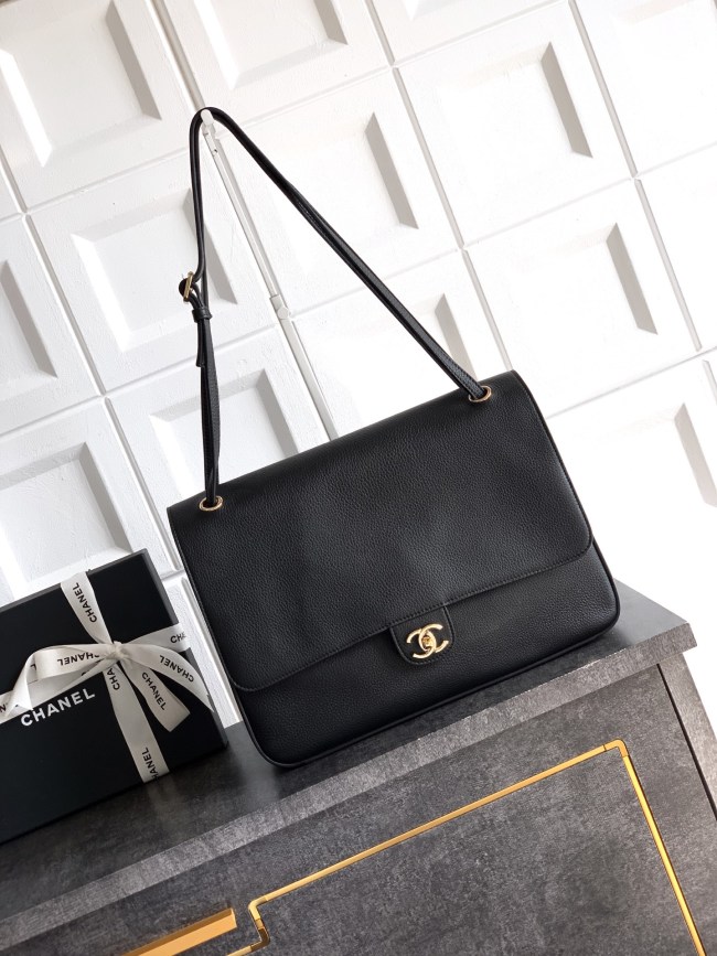 Vintage Black Caviar Single Flap Bag 33x23x11cm -059 =
