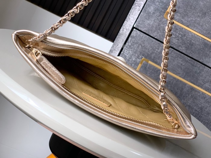 Pearl Ruched Clutch “14x24x5cm”-055 =5861