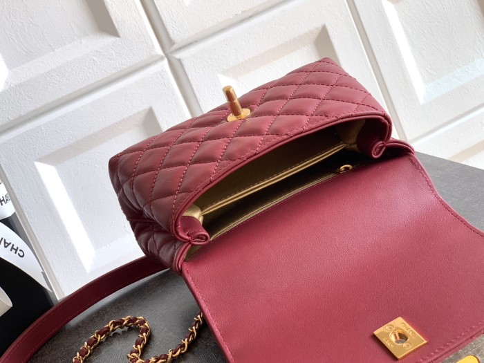 Mini Flap Bag with Top Handle “13x19x6cm”-087 =