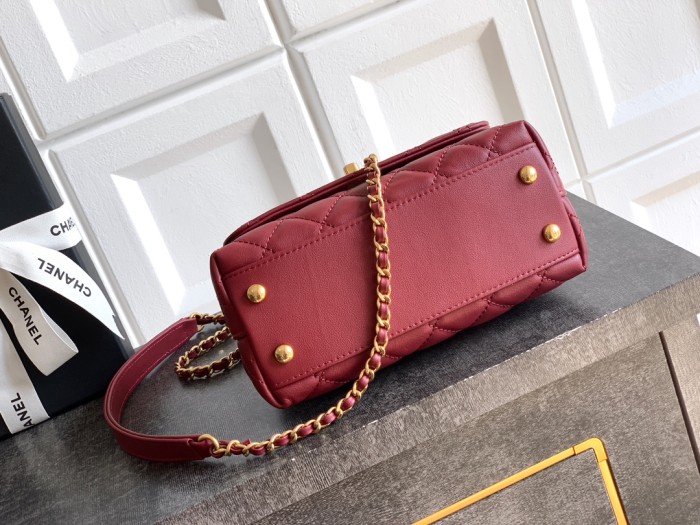 Mini Flap Bag with Top Handle “13x19x6cm”-087 =