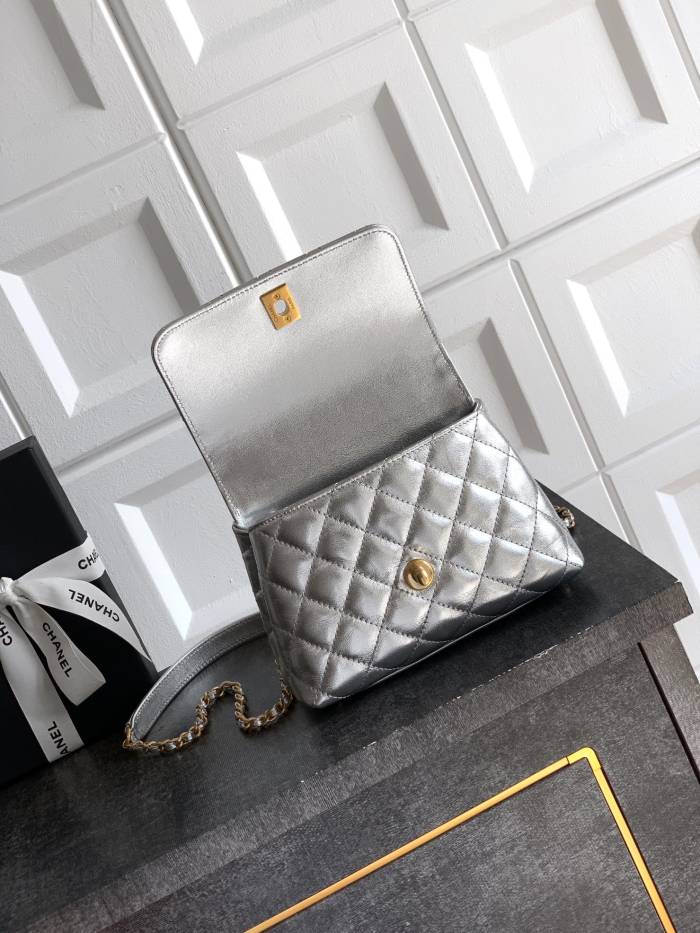 Mini Flap Bag with Top Handle “13x19x6cm”-087 =